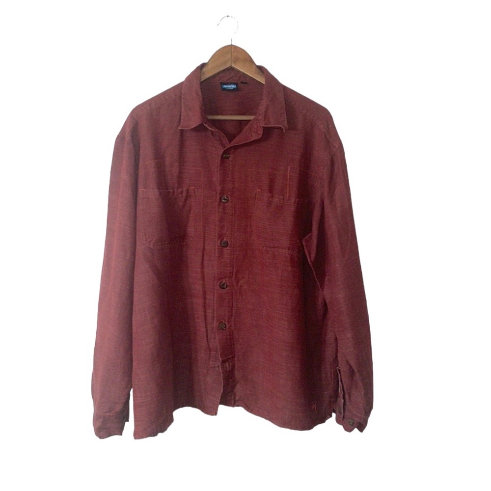 Kavu Men’s Button Down Shirt Red Bamboo Outdoors Work Casual Lumberjack Size XL